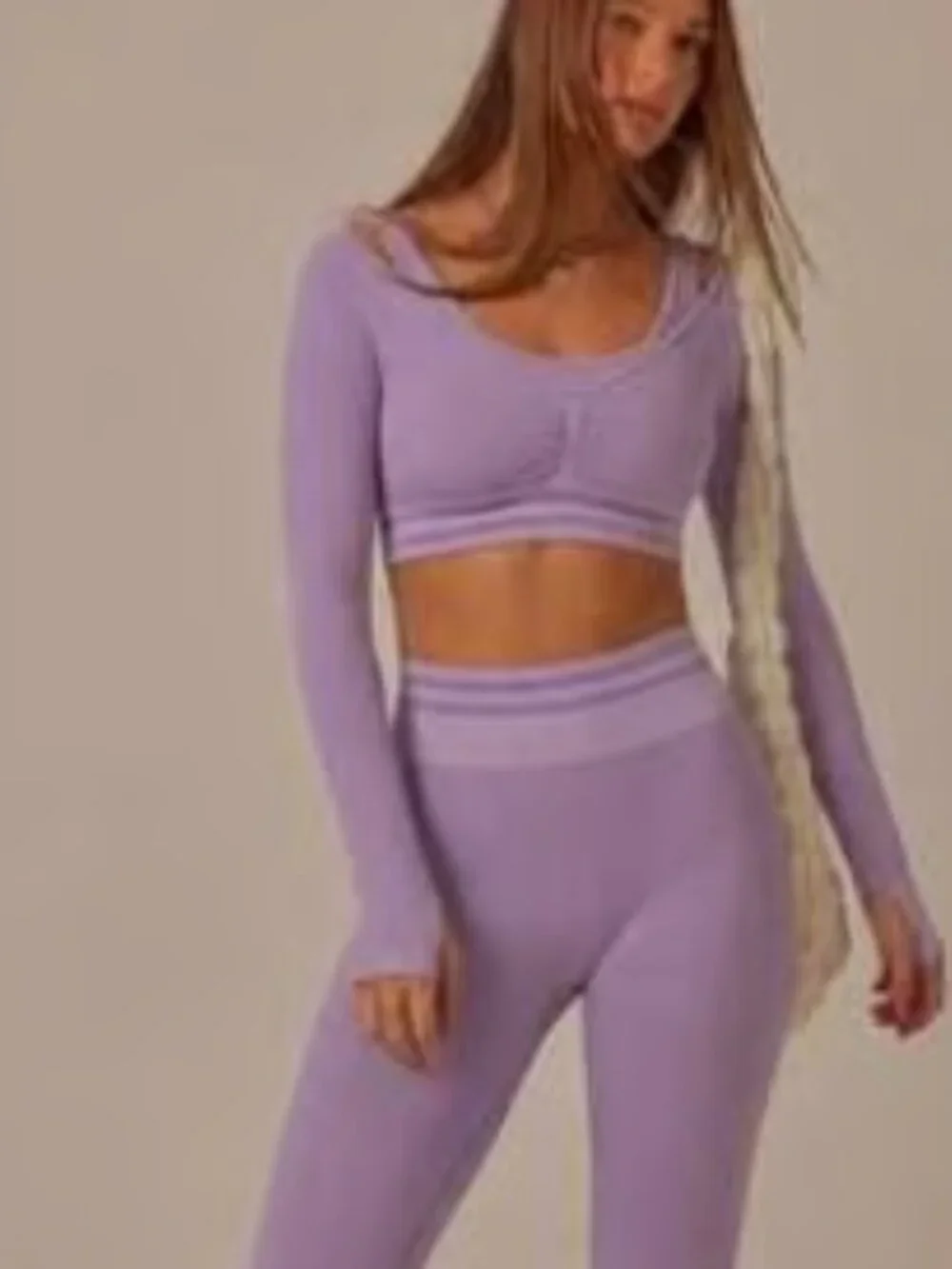 Seamless Leggings and Long Sleeve Crop Top Matching Set - Picture 8 of 10